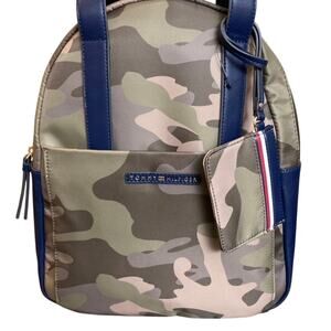 Brand New Tommy Hilfiger Camouflage Nylon Backpack Purse With Pouch !!